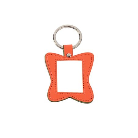 Porte-clé Rectangle Simili-cuir Orange