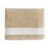 Serviette de Plage Beige Brodée