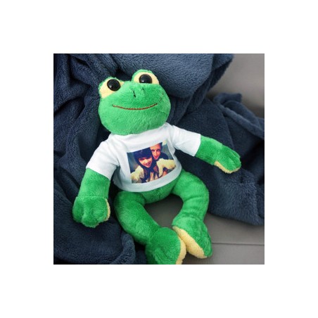 Peluche grenouille idéale pour les nouveaux-nés, à offrir dès la naissance.