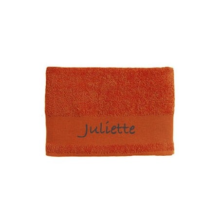 Serviette de Bain Orange Brodée
