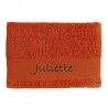 Serviette de Bain Orange Brodée