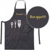 Kit barbecue, tablier brodé et accessoires