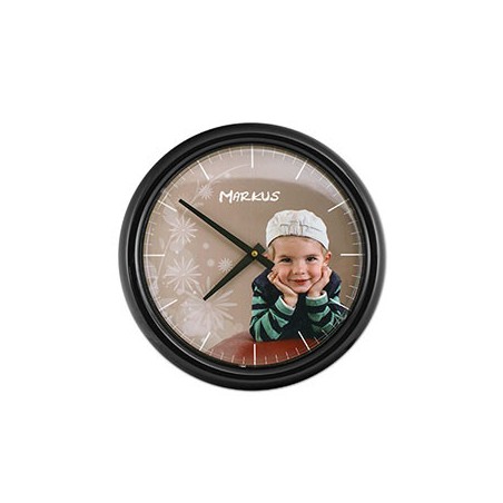 Horloge Photo Murale Ronde Bord Noir