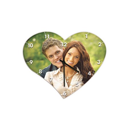 Horloge Photo Coeur en bois