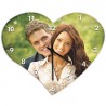 Horloge Photo Coeur en bois