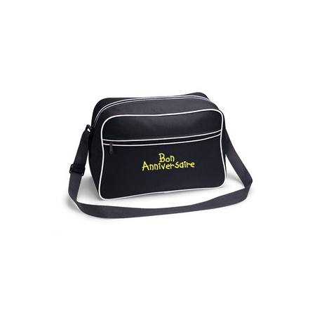 Sacoche Rétro Noire Brodée