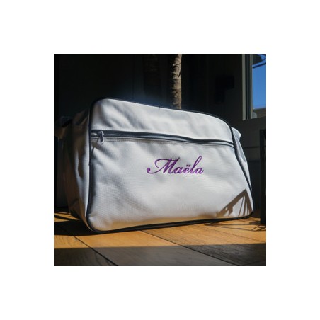 Sacoche Rétro Blanche Brodée