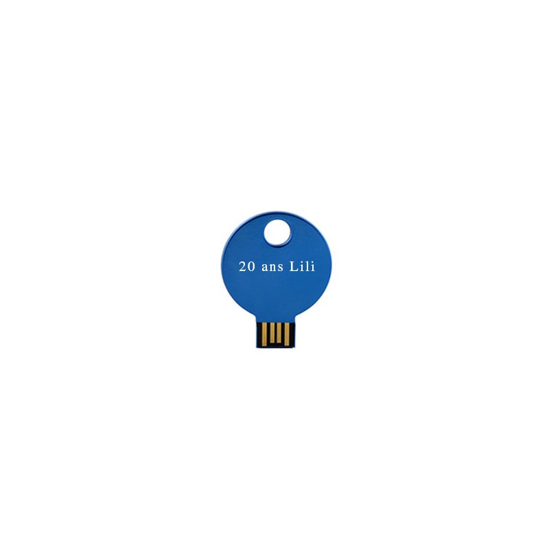 Clé USB Ronde 8 Go Bleue