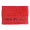 Serviette de Bain Rouge Brodée