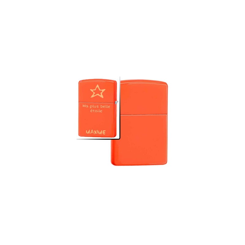 Briquet Zippo Neon Orange Fluo