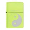 Briquet zippo jaune fluo avec gravure