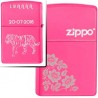 Briquet zippo rose fluo fleurs