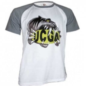 T-shirt Blanc Manche Grise...