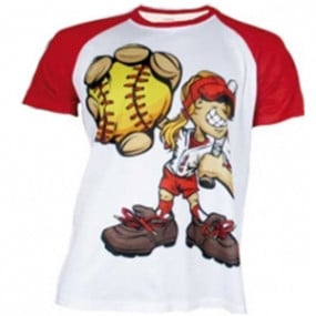T-shirt Blanc Manche Rouge...