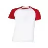 T-shirt Blanc Manche Rouge pour Homme