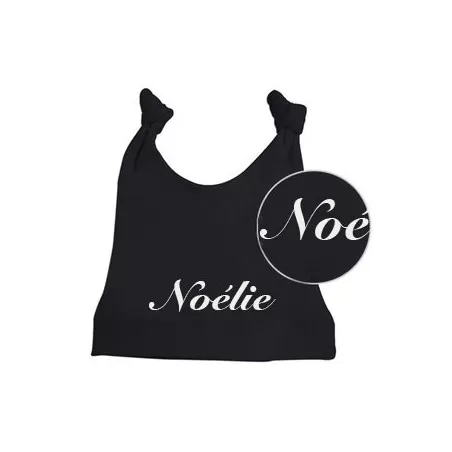 Bonnet Bébé Noir Brodé