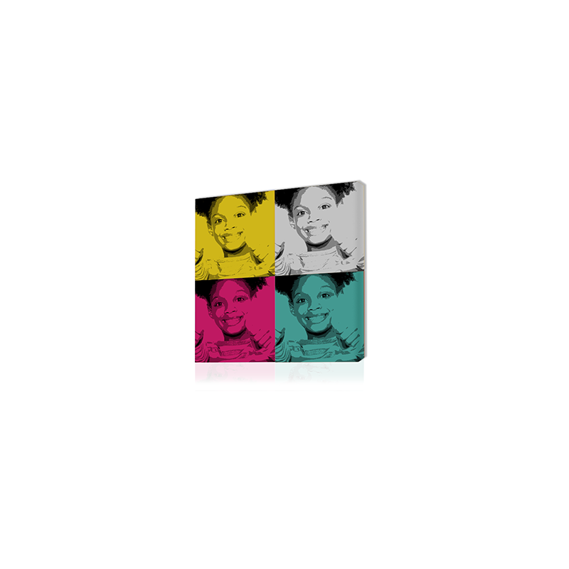 Tableau Pop Art Toile Personnalisé 4 photos TransColor - 80 x 80 cm