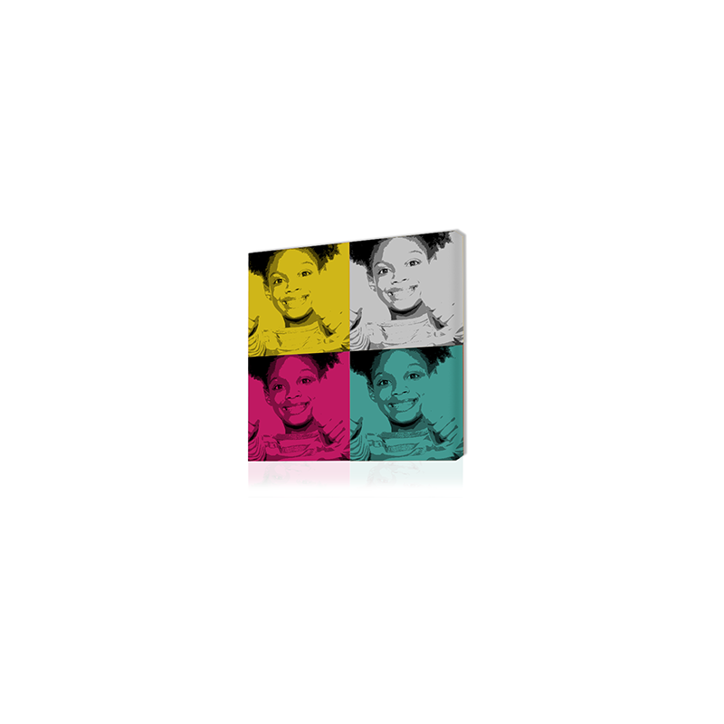 Tableau Pop Art Toile Personnalisé 4 photos TransColor - 40 x 40 cm