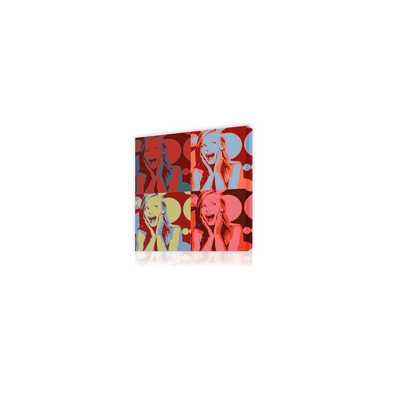 Tableau Pop Art Toile Personnalisé 4 photos Self Portrait - 20 x 20 cm