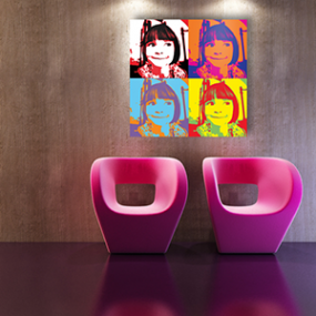 Tableau Pop Art Toile Personnalisé 4 photos Andy Warhol - 50 x 50 cm