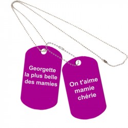 Dog tag femme violet