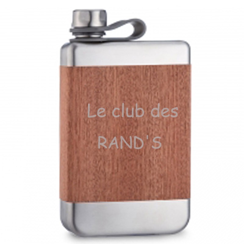 Flasque original en acier et bois Flasque original en acier et bois