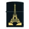 Zippo noir gravé et tour eiffel