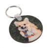 porte clefs rond bois avec photo