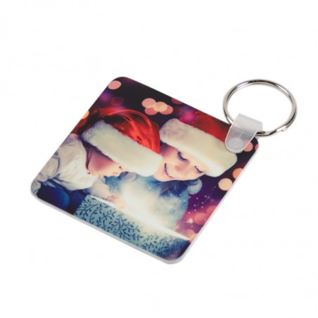 porte clé carré plastique imprimable 2 photos