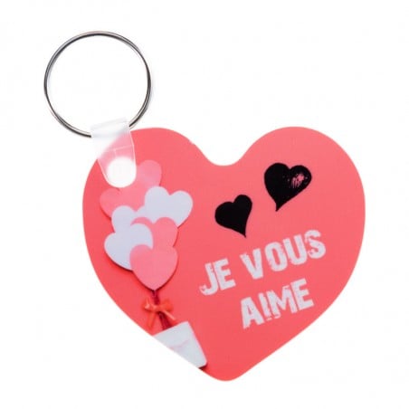 porte clefs coeur 2 photos imprimées