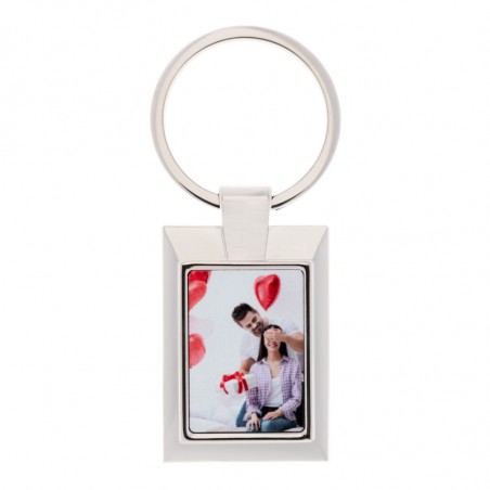 Porte clefs cadre métal rectangle