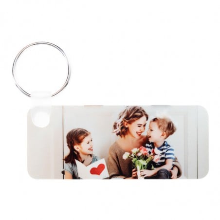 porte clefs rectangle plastique 2 faces