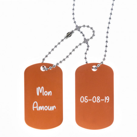 Dog tag double plaque personnalisé Dog tag double plaque personnalisé