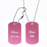Dog tag rose double plaque