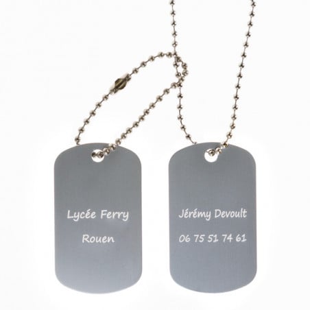 Dog tag double plaque argentée Dog tag double plaque argentée