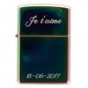 Gravure personnalisée sur briquet zippo spectrum