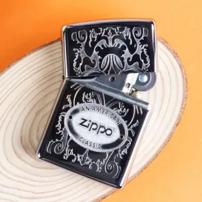 zippo finition chromée classique miroir gravé essence américaine