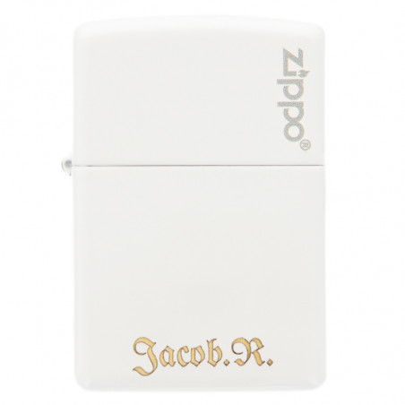 Gravure texte sur zippo blanc mat Gravure texte sur zippo blanc mat