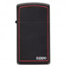 Briquet zippo noir avec bordure rouge