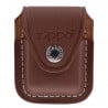 Pochette en cuir marron clip Zippo