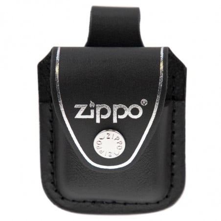 Etui en cuir noir pour briquets zippo