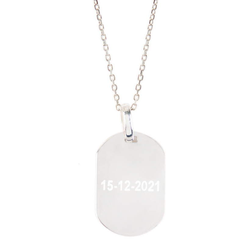 Pendentif plaque arrondie personnalisé Pendentif plaque arrondie personnalisé