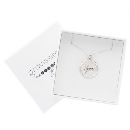 Pendentif et chaine plaqué argent signe lion Pendentif et chaine plaqué argent signe lion