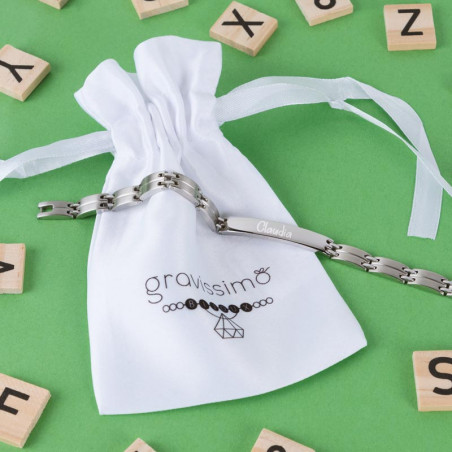 Gourmette acier 6mm gravée Gourmette acier 6mm gravée