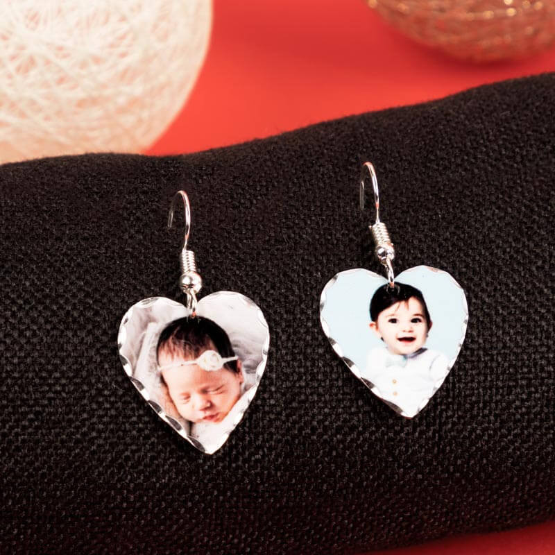 Boucles oreilles photo coeur Boucles oreilles photo coeur