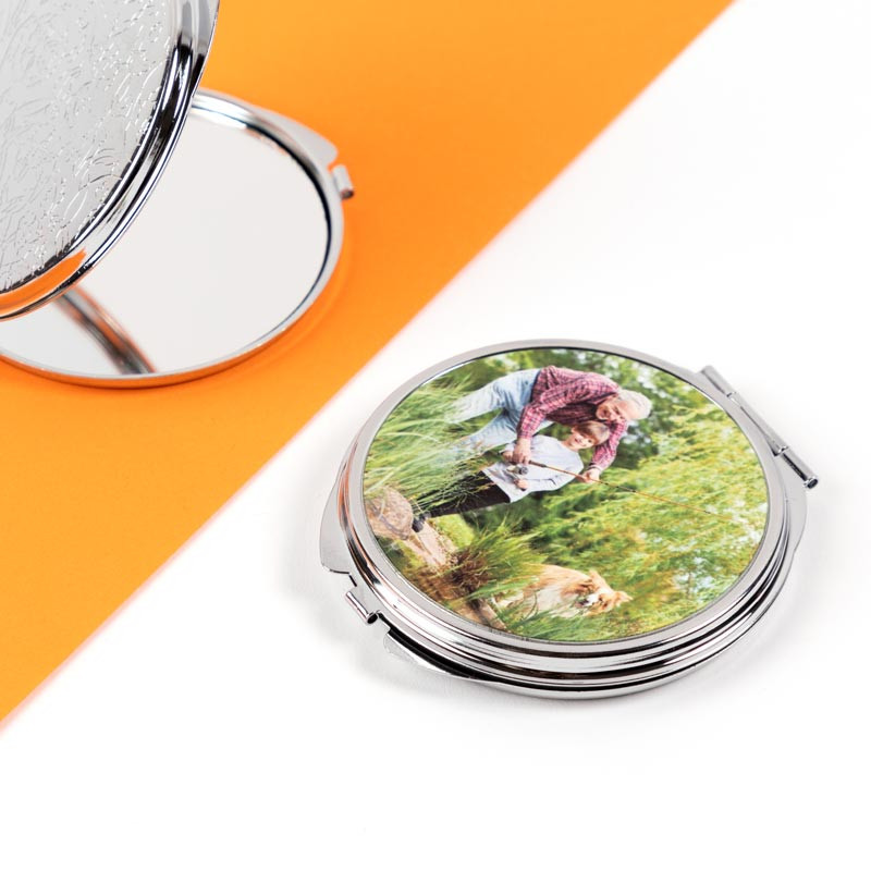 Miroir de poche photo rond Miroir de poche photo rond