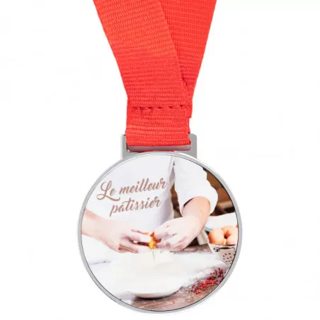 Médaille Sportive Argentée personnalisable photo