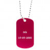 Plaque militaire rouge simple