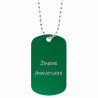 Dog tag vert alu gravé