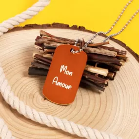 Dog tag simple plaque orange